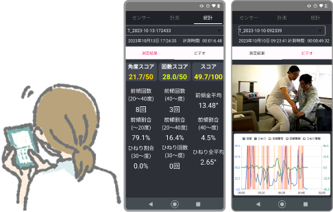 トレーニング結果を確認している画像